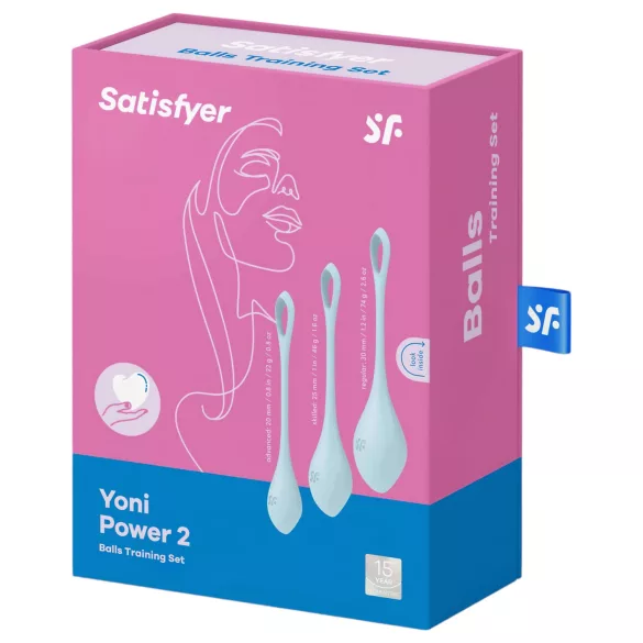 Satisfyer - geishakulor set - 3 delar - blå