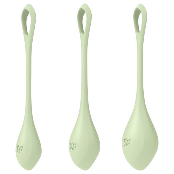 Satisfyer Yoni Power 2 - geishakulor set - grön (3 delar)