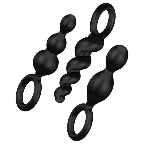 Satisfyer Booty Call - Analpluggset - Svart (3 delar)