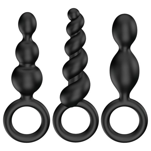 Satisfyer Booty Call - analpluggsset - 3 delar - svart