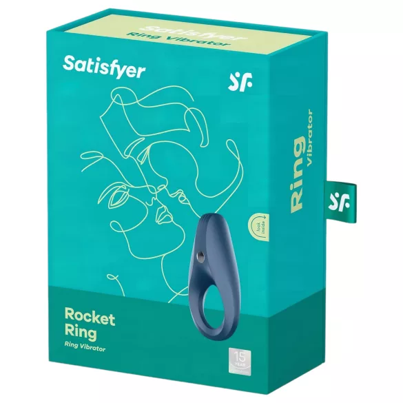 Satisfyer Rocket Ring - penisring med vibration - vattentät - blå