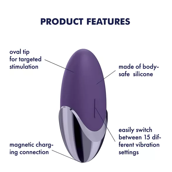 Satisfyer Purple Pleasure - klitorisvibrator uppladdningsbar lila