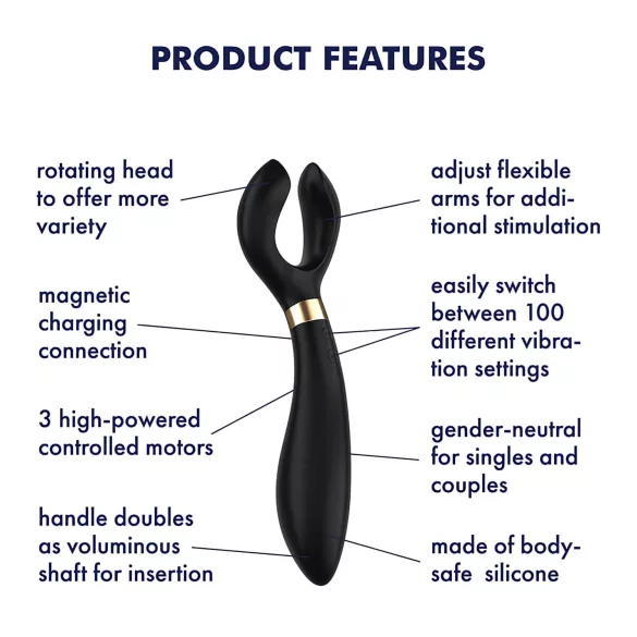 Satisfyer Endless Fun - parvibrator med batteri - vattentät - svart