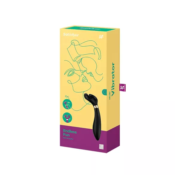 Satisfyer Endless Fun - uppladdningsbar, vattentät parvibrator (svart)