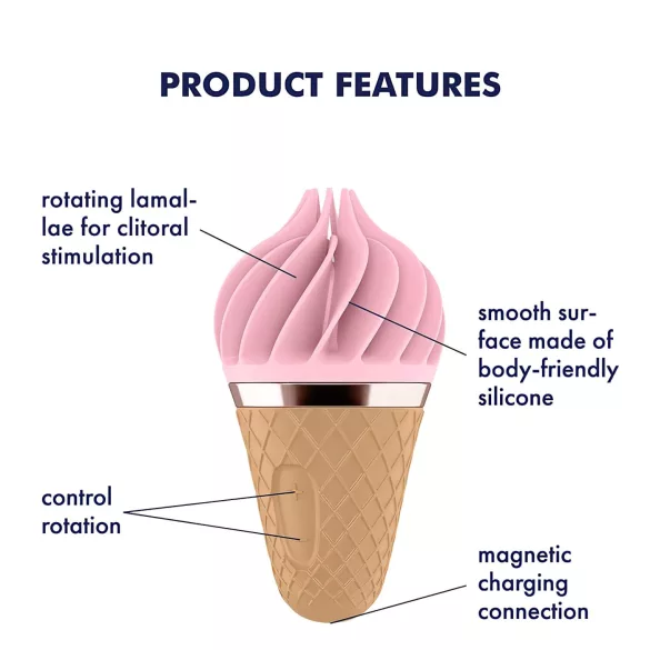 Satisfyer Sweet Treat - uppladdningsbar, roterande klitorisvibrator (rosa-brun)