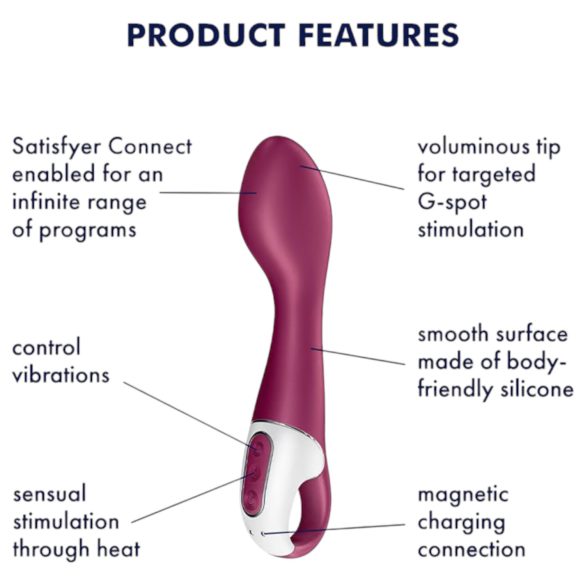 Satisfyer Hot Spot - G-punktvibrator med värme - uppladdningsbar - röd