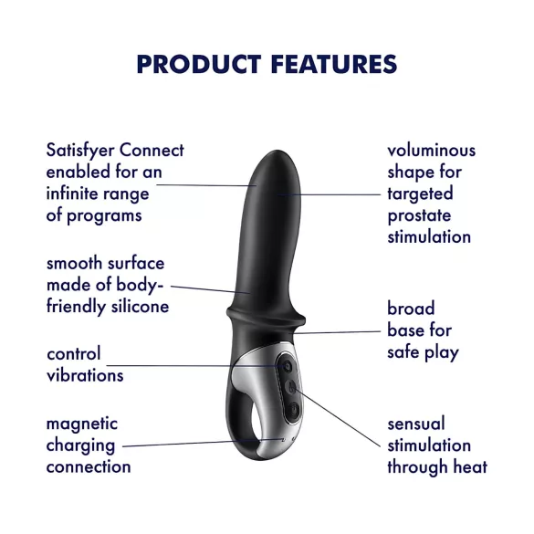 Satisfyer Hot Passion - analvibrator med värmefunktion - svart