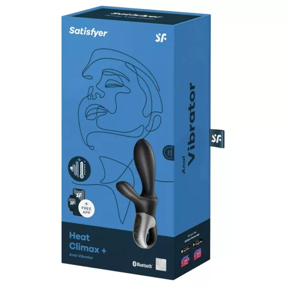 Satisfyer Heat Climax+ - App-styrd värmande analvibrator (svart)