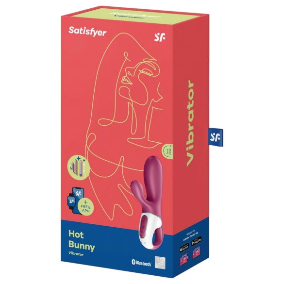 Satisfyer Hot Bunny - klitorisstimulator med värme och arm - röd