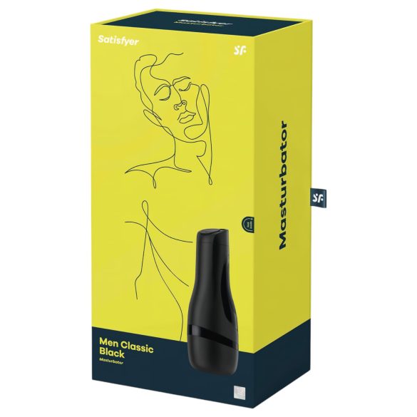 Satisfyer Men Classic - manuell masturbator med sugfunktion - svart
