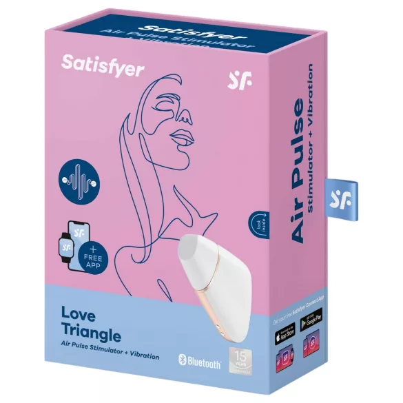 Satisfyer Love Triangle - Appstyrd luftvibrator för klitorisstimulering (vit)