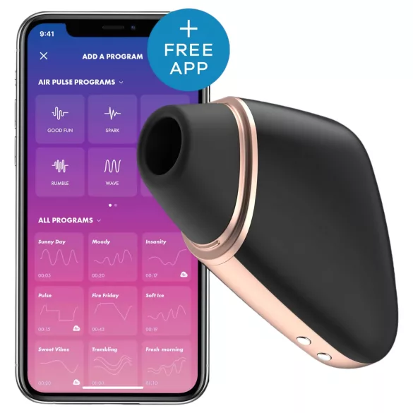Satisfyer Love Triangle - lufttrycksvibrator klitorisstimulator - svart