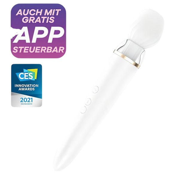 Satisfyer Double Wand-er - massagevibrator med appstyrning - vit