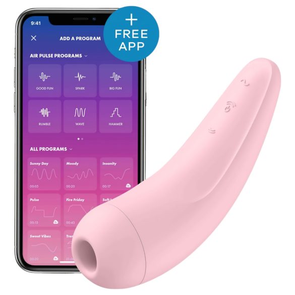 Satisfyer Curvy 2+ - smart klitorisstimulator med luftvågor (rosa)