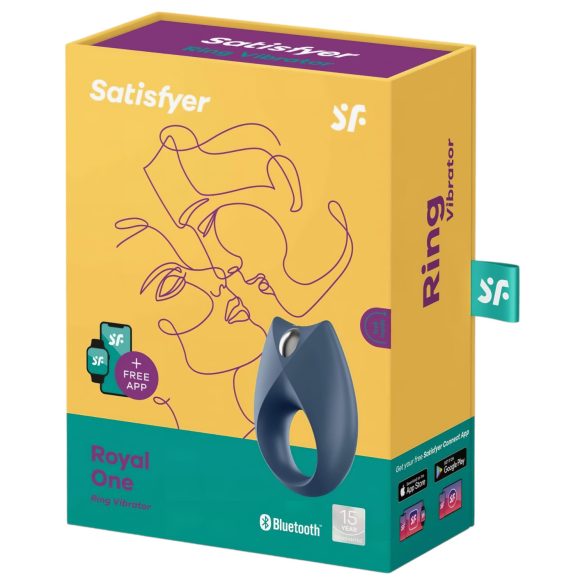 Satisfyer Royal One - penisring med vibration - blå - appstyrd