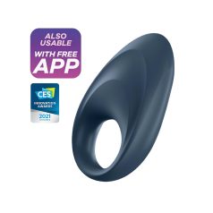   Satisfyer Mighty One - penisring med vibration - bluetooth - silikon blå