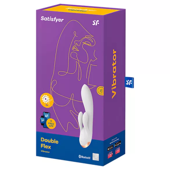 Satisfyer Double Flex - App‑styrd vibrator med klitorisstimulator (vit)