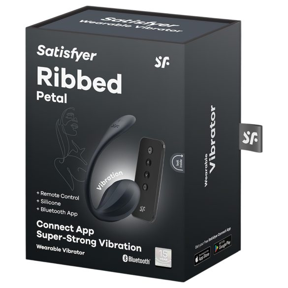 Satisfyer Ribbed Petal - radiostyrd vibrerande ägg (svart)