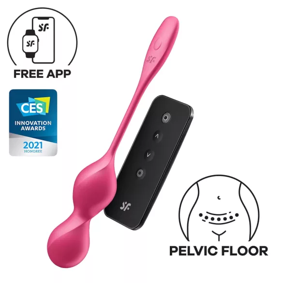 Satisfyer Love Birds 2 - vibratorisk geishakulor - appstyrd - rosa