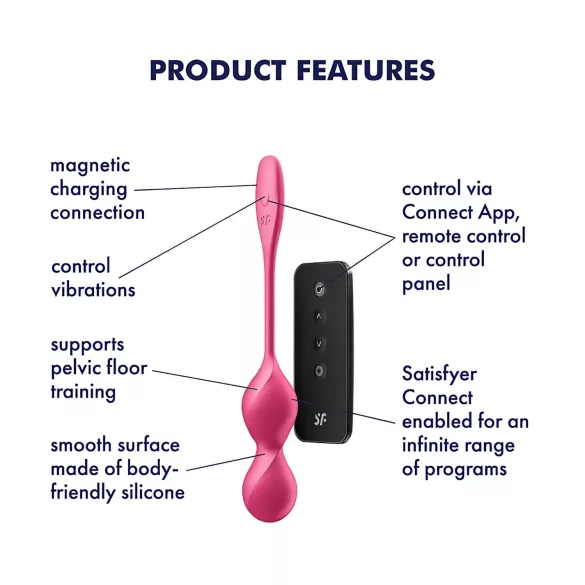 Satisfyer Love Birds 2 - vibratorisk geishakulor - appstyrd - rosa
