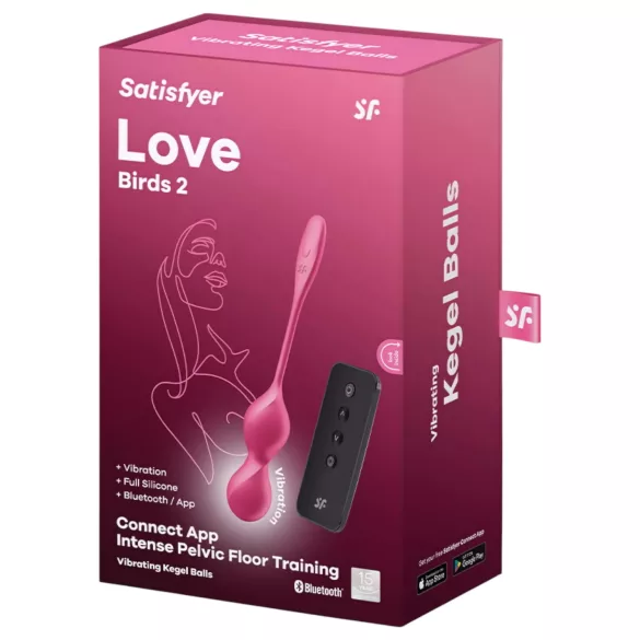Satisfyer Love Birds 2 - vibratorisk geishakulor - appstyrd - rosa