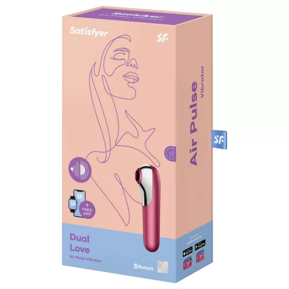 Satisfyer Dual Love - klitoris- och vaginalvibrator - smart funktion - röd