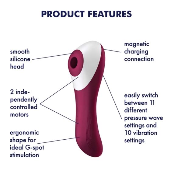 Satisfyer Dual Crush - vibrator för vagina och klitoris - uppladdningsbar - röd