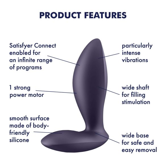 Satisfyer - analplugg med vibrator - appstyrd - silikon lila