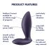 Satisfyer - analplugg med vibrator - appstyrd - silikon lila