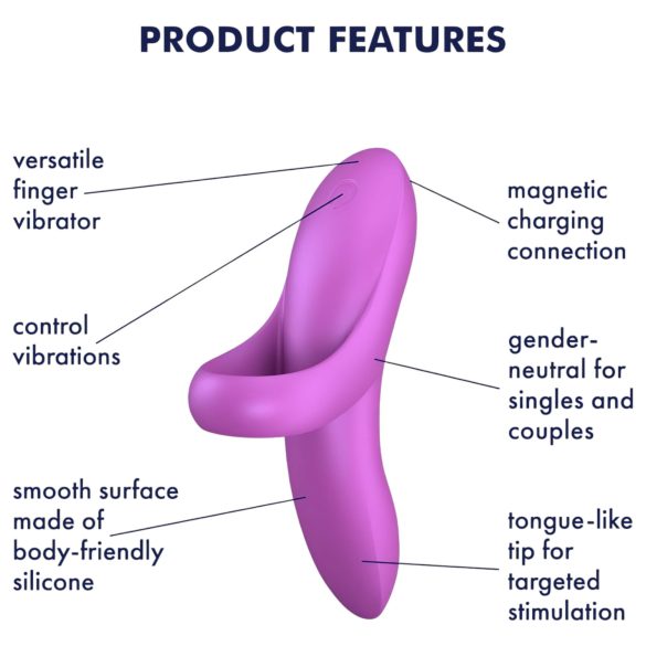 Satisfyer Bold Lover - fingervibrator - uppladdningsbar vattentät silikon rosa