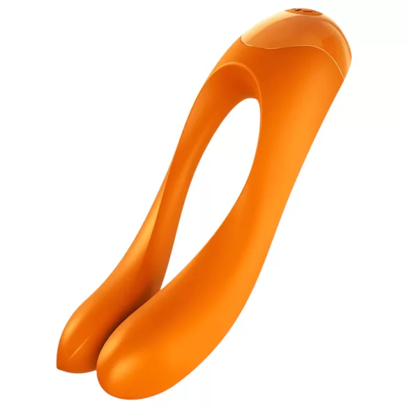 Satisfyer Candy Cane - uppladdningsbar vattentät dubbel vibrator - orange