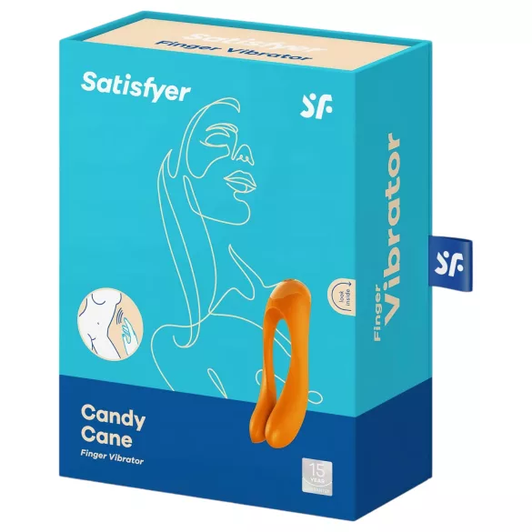Satisfyer Candy Cane - uppladdningsbar vattentät dubbel vibrator - orange