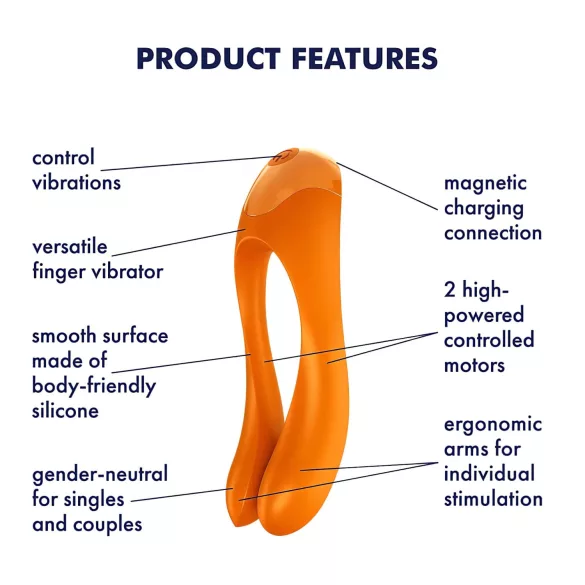 Satisfyer Candy Cane - uppladdningsbar vattentät dubbel vibrator - orange