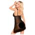 Penthouse After Sunset - genomskinlig babydoll och stringtrosa (svart) - L/XL