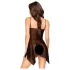 Penthouse - babydoll set - spets och rosmönster - svart