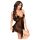 Penthouse - babydoll set - spets och rosmönster - svart - M/L