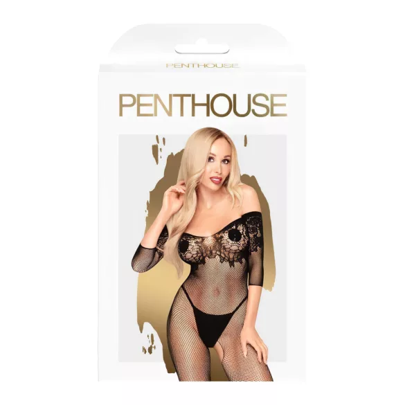 Penthouse High Profil - bodyoveral med blommönster - svart - XL