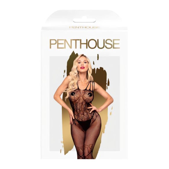 Penthouse - Öppen nätcatsuit - svart