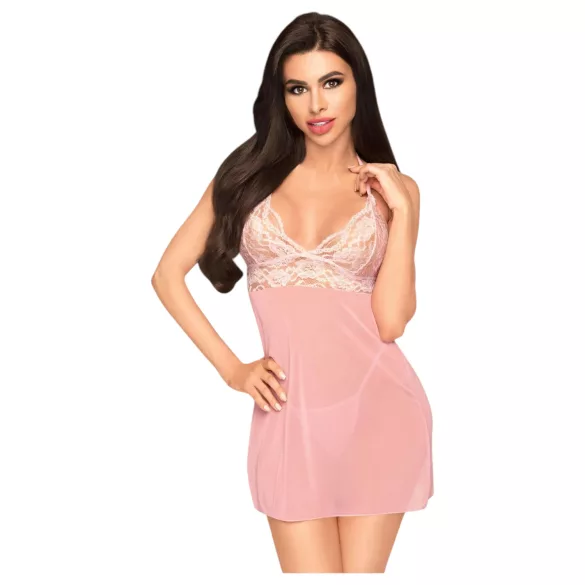 Penthouse - nattlinne och stringtrosa - rosa - M/L
