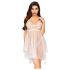 Penthouse Naughty Doll - spetsklänning och stringtrosa (vit) - M/L
