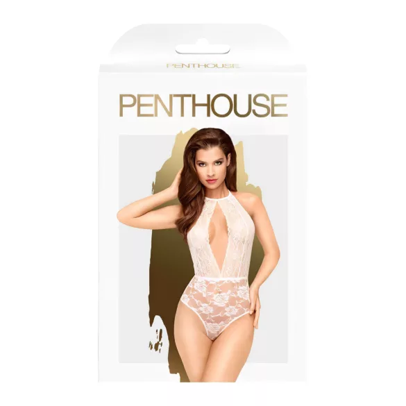 Penthouse Toxic Powder - body med halterneck - vit - L/XL