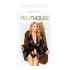 Penthouse - spets morgonrock och stringtrosa - svart - XL