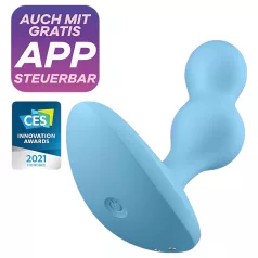   Satisfyer - analvibrator med appstyrning - vattentät silikon blå