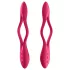 Satisfyer - parvibrator - uppladdningsbar flexibel - röd