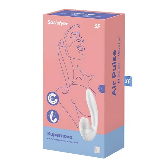Satisfyer Supernova - lufttrycksvibrator 2in1 uppladdningsbar vit