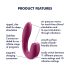 Satisfyer Sunray - uppladdningsbar 2-i-1 luftvågsvibrator (röd)