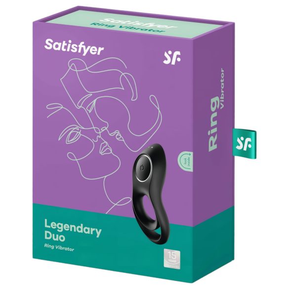 Satisfyer Legendary Duo - penisring med vibration - uppladdningsbar - svart