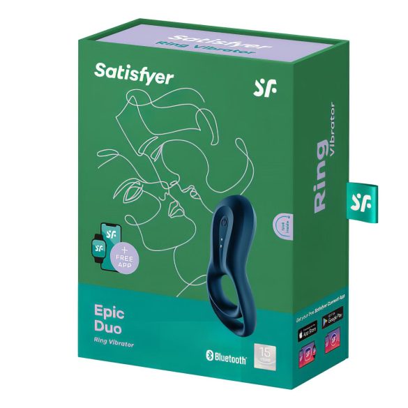 Satisfyer Epic Duo - vibrerande penisring - svart - appstyrd