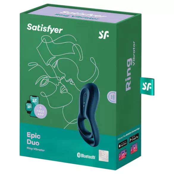Satisfyer Epic Duo - App-styrd vibrerande penisring för män (svart)