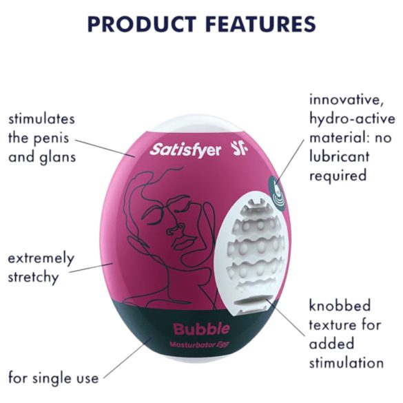 Satisfyer Egg Bubble - äggmasturbator för män - 1 st